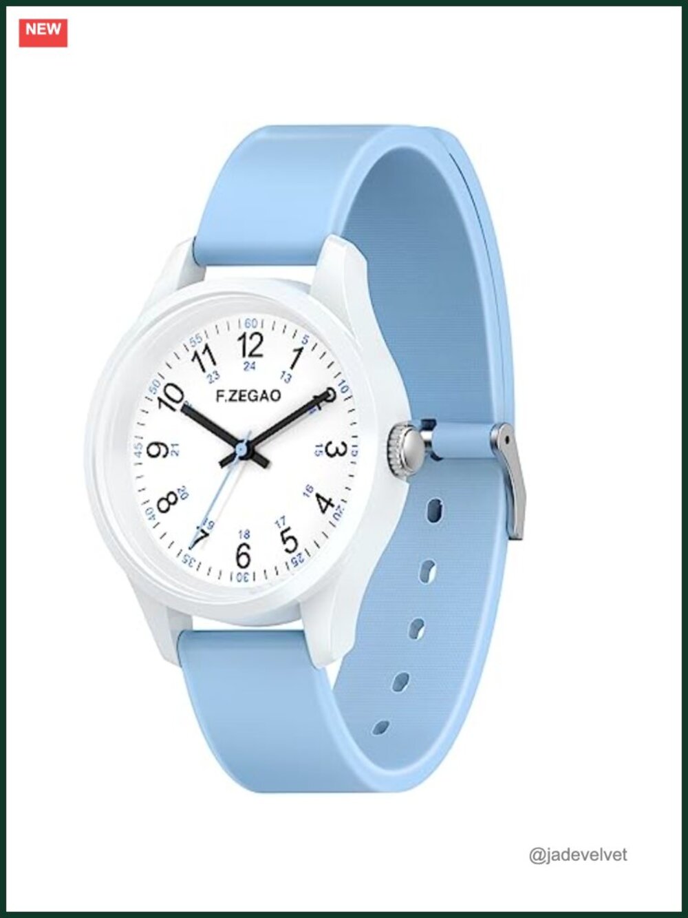 Large Dial Waterproof Women's Watch Easy Read 40mm Silicone Band Japanese Quartz